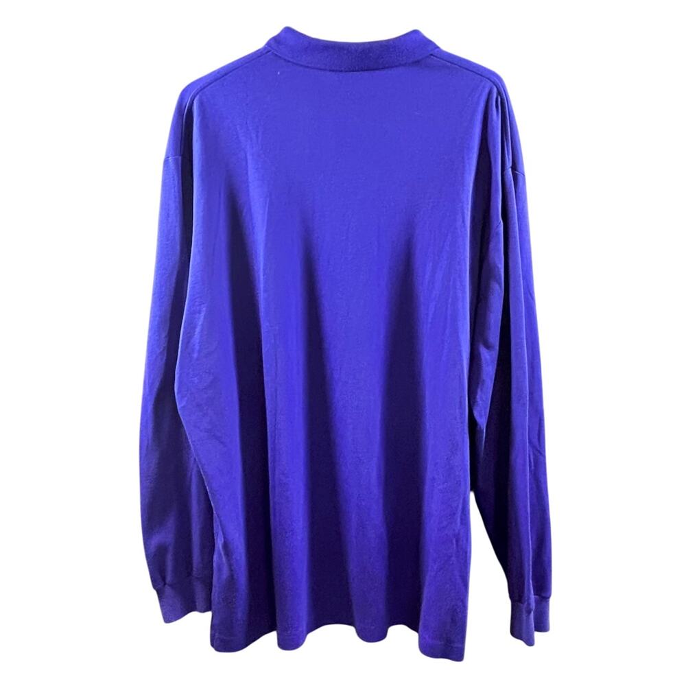 Vintage Polo Ralph Lauren Blue Long Sleeve 90s Preppy Old Money Style XXL - Picture 9 of 12